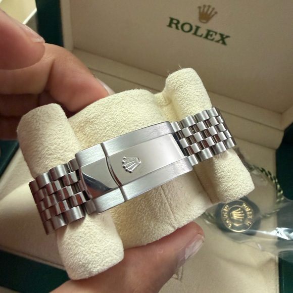 Rolex Silver and Black Datejust Watch - Picture 3 of 7